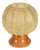 Mid-Century Scalopped Cocoon Table Lamp with Wood Base attributed to Achille Castiglioni for Flos, Italy, 1960s For Sale