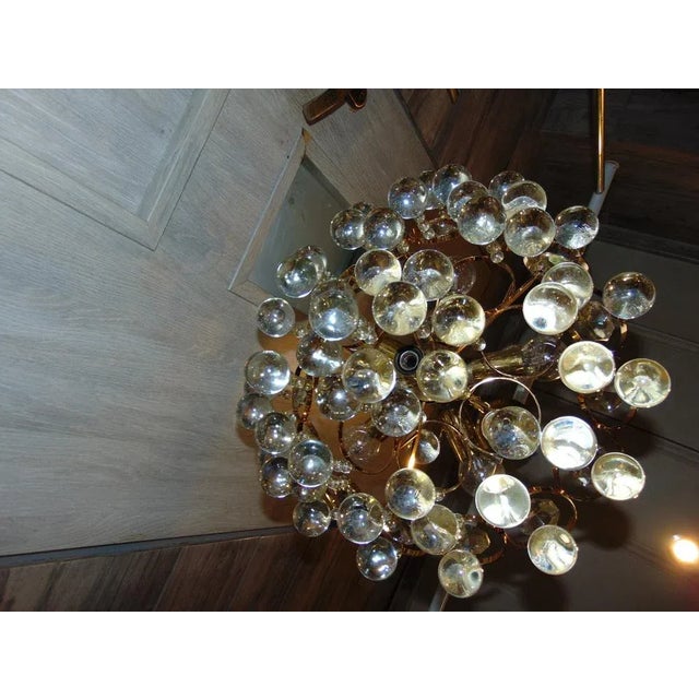 Metal Gilded Brass Chandelier by Christoph Palme for Palwa, 1960s For Sale - Image 7 of 12