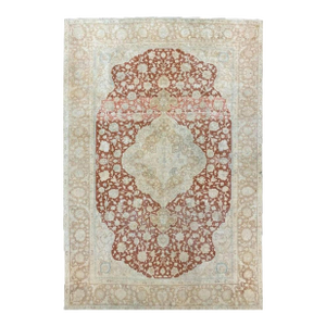 1960s Old Persian Tabriz Area Rug 6 X 9