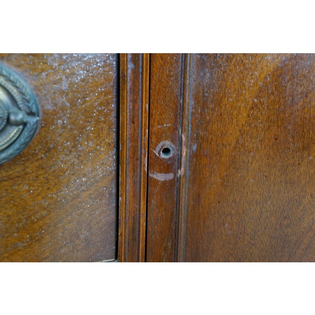 Mid Century Sheraton Style Mahogany Bow Front China Curio Display Cabinet 82" For Sale - Image 9 of 18