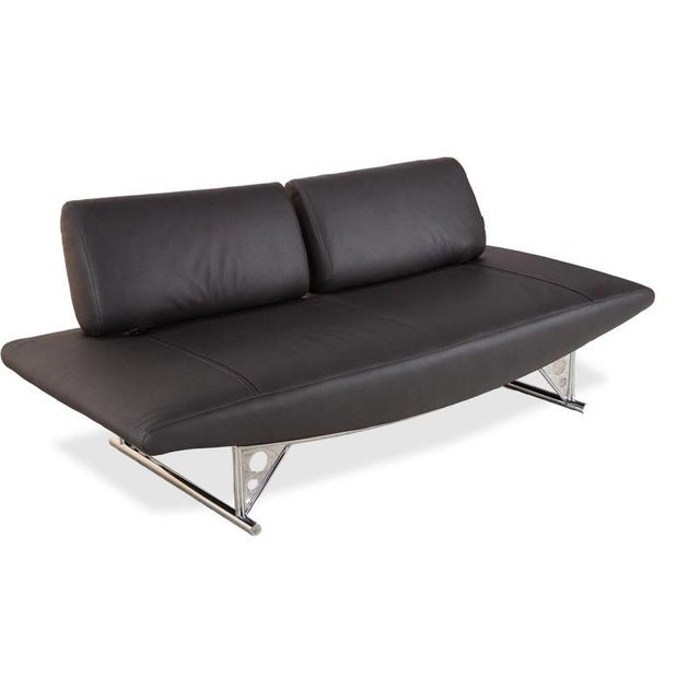 Vegan Leather Cirrus 3-Seater Sofa in Black Upholstery from Cor For Sale - Image 4 of 14