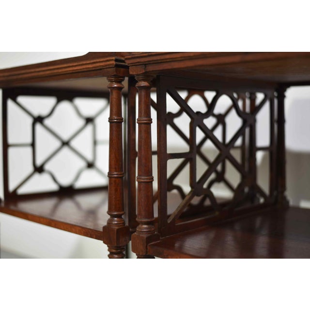 Mid Century Georgian Latticework Faux Bamboo Tray Tables - A Pair For Sale In Chicago - Image 6 of 10