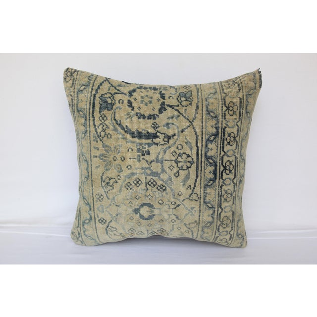 Art Deco Handwoven Turkish Oushak Rug Pillow Cushion Cover -16'' X 16'' For Sale - Image 3 of 12