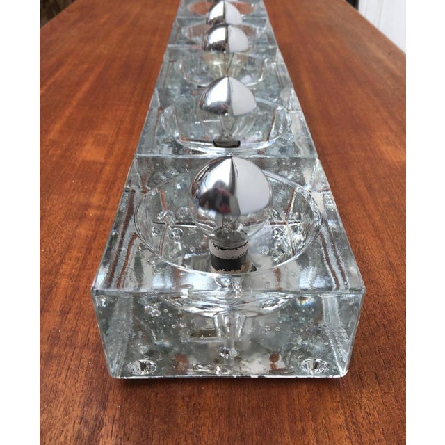 Vintage German Space Age Type 310 Wall Lamps in Glass by Ludwig Beilharz for MZ Müller & Zimmer Leuchten, 1970s, Set of 6 For Sale - Image 4 of 18