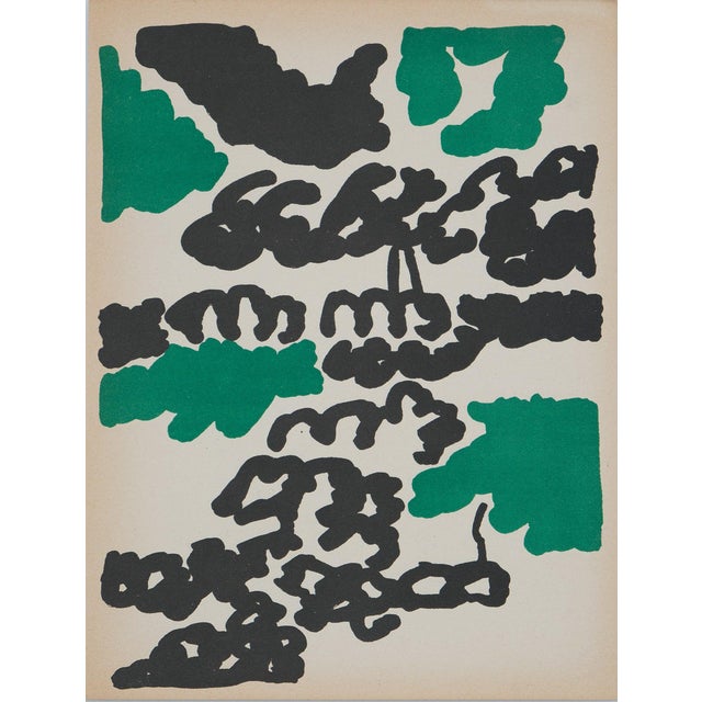 Charles Lapicque, Composition abstraite verte et noire, Lithograph For Sale