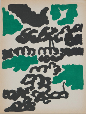 Charles Lapicque, Composition abstraite verte et noire, Lithograph