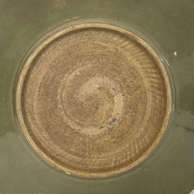 Chinese Qing Yaozhou Celadon Pottery Floral Molded Plate For Sale In Denver - Image 6 of 6