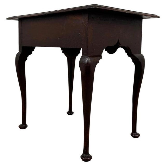 18th Century English Oak Side Table with Cabriole Legs For Sale - Image 6 of 12
