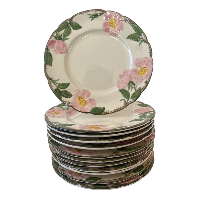 Franciscan Desert Rose Earthenware Salad Plate Set - 12 Plates For Sale