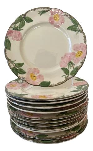 Franciscan Desert Rose Earthenware Salad Plate Set - 12 Plates