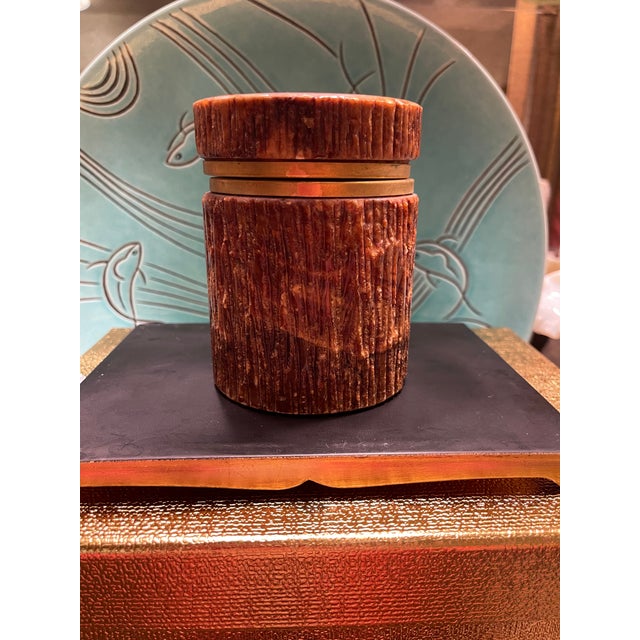 Cache Grecian Inspo Jar Marble Intaglio For Sale - Image 13 of 16