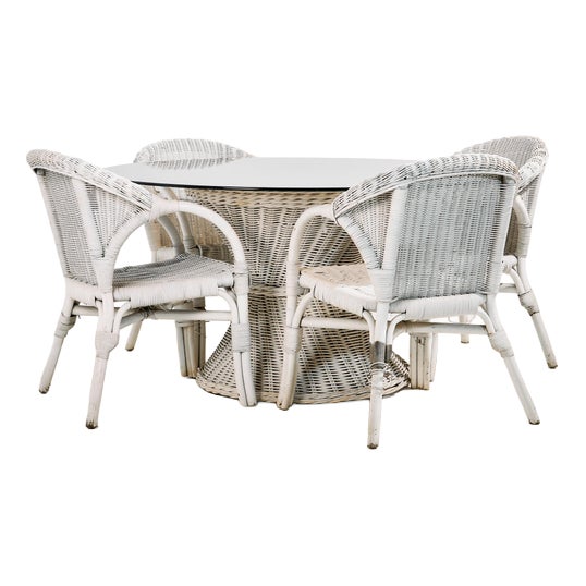 Rattan and Bamboo Set, 1970s, Set of 5 For Sale