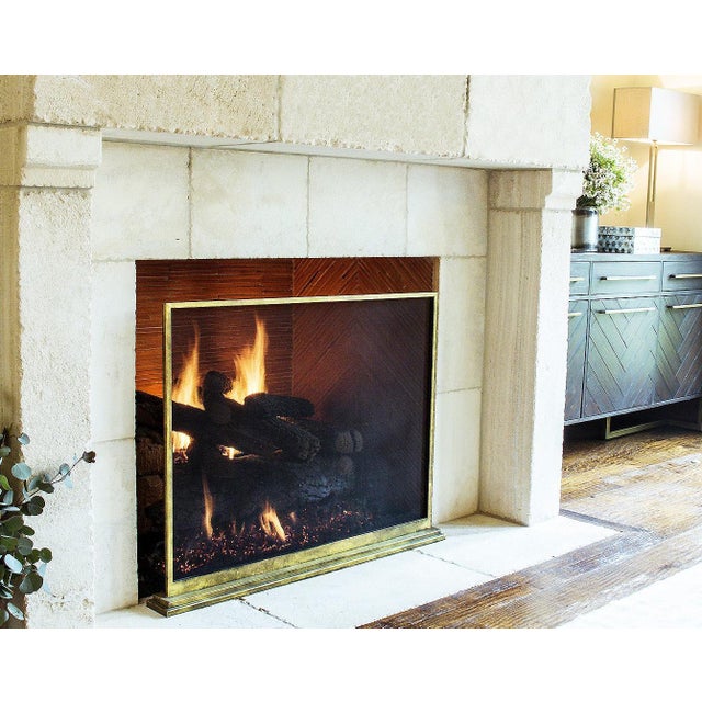 Gold Aged Gold August Fireplace Screen Iron For Sale - Image 8 of 12