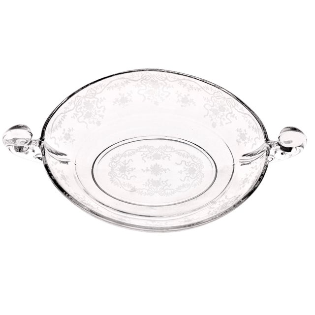 Fostoria Glass Company Fostoria Etched Glass Bowl For Sale - Image 4 of 4