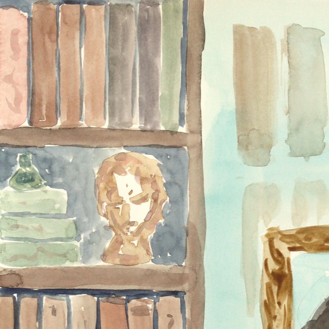 Shop Keeper - Original Abstract Feminine Watercolor Still Life Painting on Paper by Ama Liyanage For Sale - Image 4 of 7