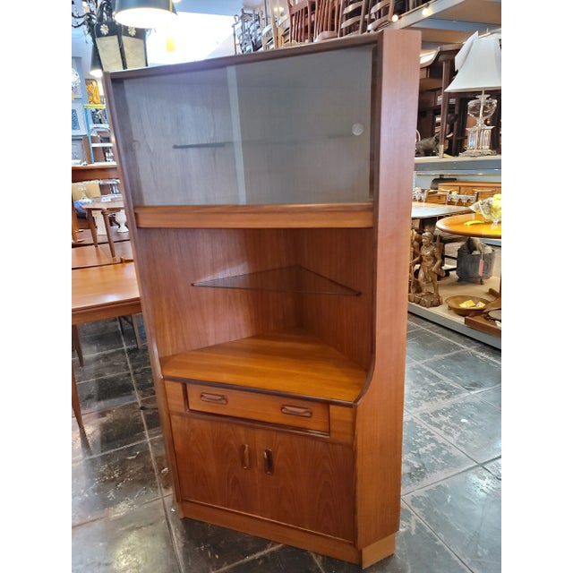 Wood G-Plan MCM Mid -Century Modern Teak Danish Corner Cabinet For Sale - Image 7 of 9