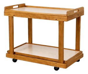 Mid-Century Oak & Formica Two-Tier Drinks Trolley, 1960s