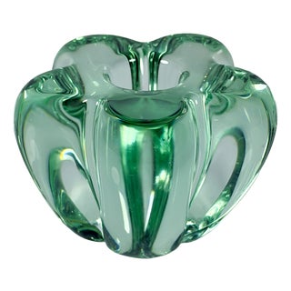 Crystal Flower Candleholder from Daum For Sale