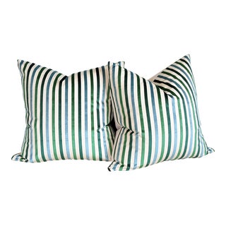 Schumacher Le Matelot Velvet Pillows - Set of 2 For Sale