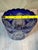 1960s German Cut to Clear Cobalt Oval Starburst Vase For Sale - Image 4 of 12