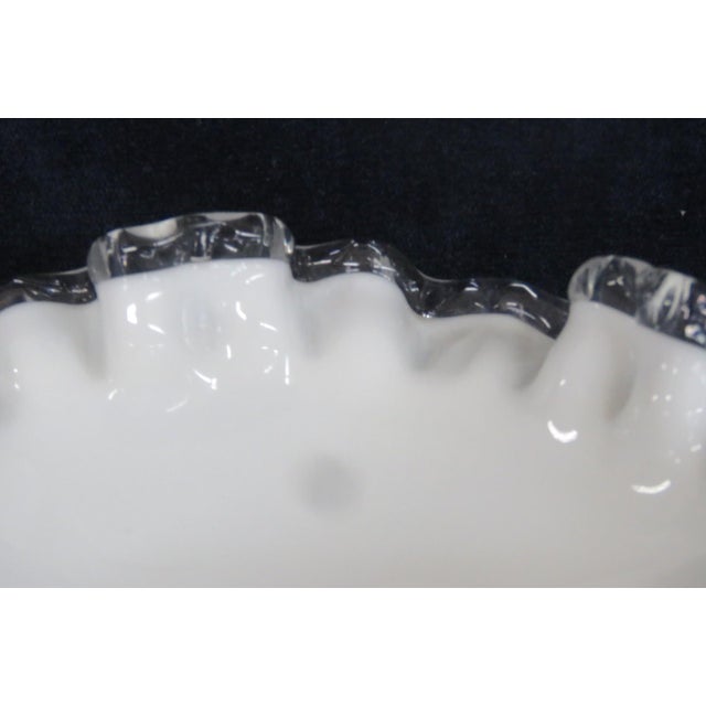 Fenton Silver Crest Milk Glass Ruffled Pedestal Compote Candy Dish 5174b For Sale - Image 11 of 12