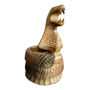 Late 20th Century Hand-Carved Wooden Cobra Bowl