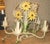 Vintage French Italian Tole Metal Painted Daisy Chandelier For Sale - Image 9 of 9