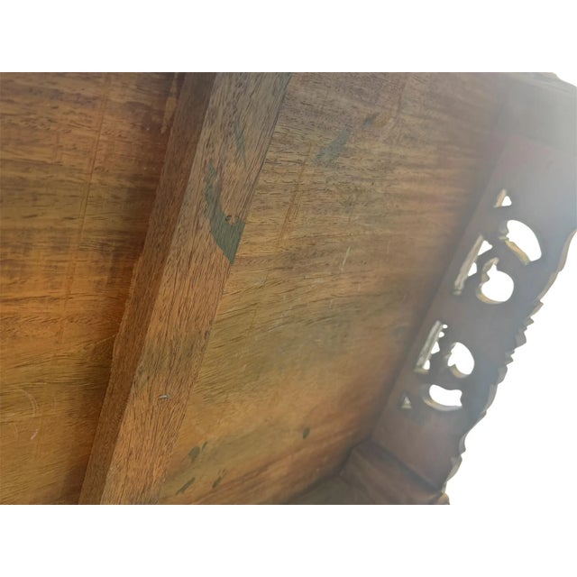 1920s Vintage Filipino Barley Twist Coffee Table With Intricate Carved Apron For Sale - Image 10 of 14