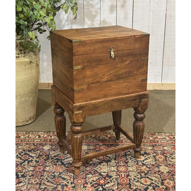 Nautical Teak Bottle Chest on a Stand For Sale - Image 11 of 13