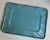 Versatile Tiffany Blue braided rope rimmed molded Teal Melamine rectangular Serving Tray. Drinks. Hors D'oeuvres....