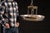 Art deco ceiling light fixture, constructed of aluminum. This light fixture is hardwired and hangs 13" down from its...