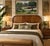 Stylish 1970s Mid-Century Modern queen-size headboard featuring a warm wood finish, beautifully pronounced grain, and a...