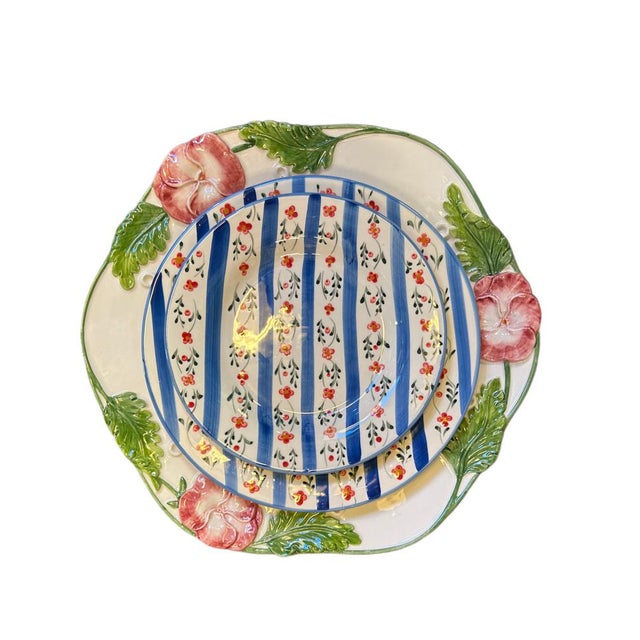 Garden Tableware Set for Four People by Les Ottomans, Set of 12, in New conditions. Designed from 2000 Signed by Maker