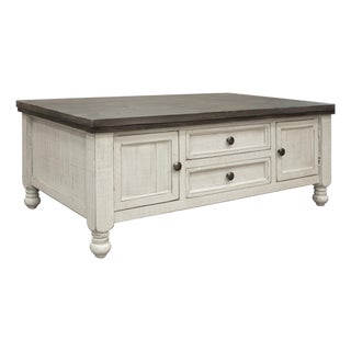 Stonegate Two-Tone Solid Pine Rustic Coffee Table For Sale