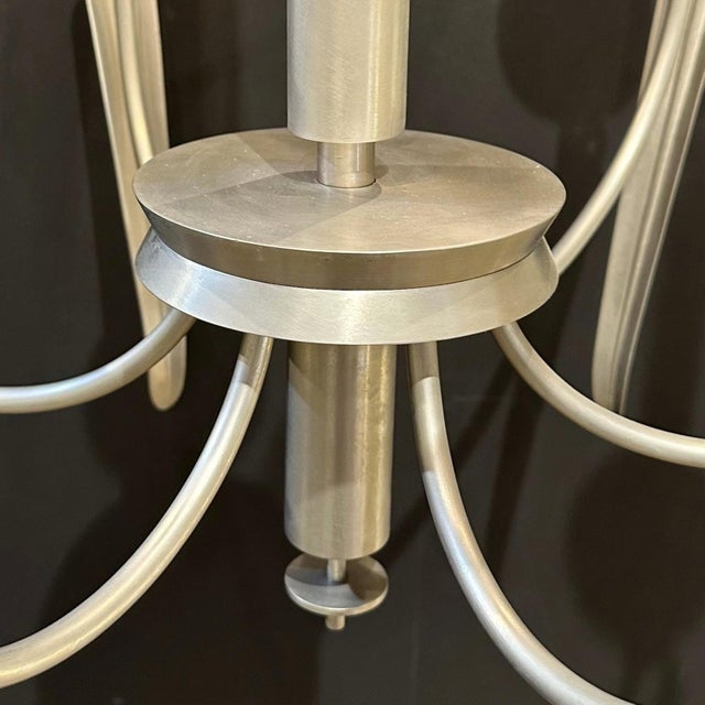Art Deco Period Eight Arm Chandelier Germany circa 1930 For Sale - Image 4 of 5