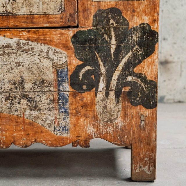 Chinese Chinese Painted Autumn Harvest Cabinet, C. 1800 For Sale - Image 3 of 9