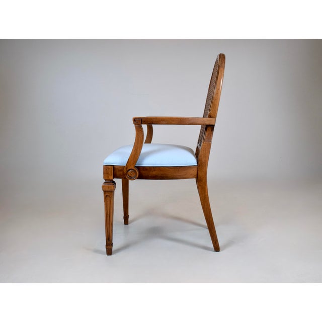Vintage French Louis XVI Style Cane Back Accent Armchair For Sale - Image 10 of 11