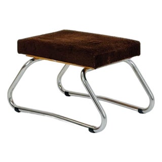 Mid-Century Ottoman with Chrome Details and Hidden Steps, 1960s For Sale