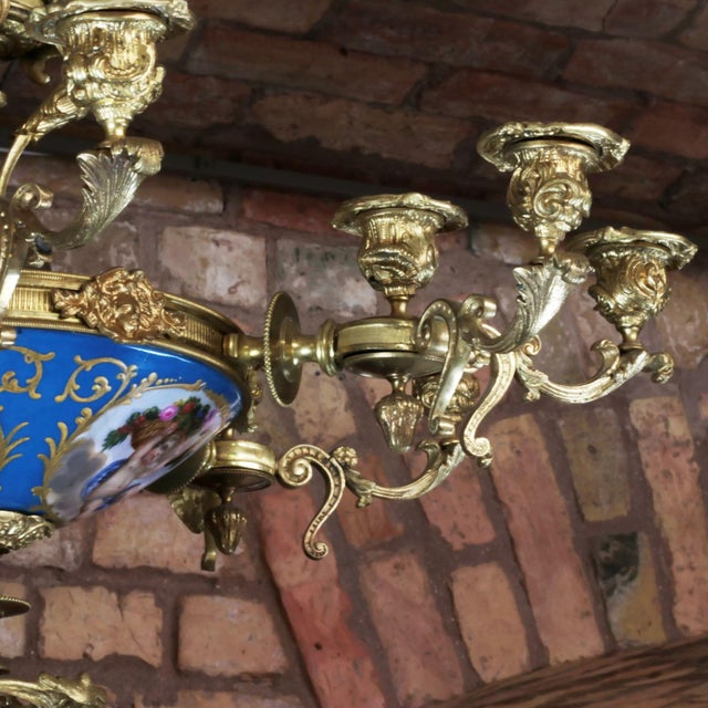 Chandelier for 15 Candles from Sevres in the Style of Louis XVI For Sale - Image 4 of 8