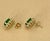 Arts & Crafts 4 Ct Oval Shape Emerald & 1.5 Ct Diamond Post Back Earrings 14 Karat Yellow Gold For Sale - Image 3 of 18