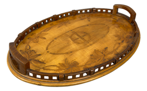 Oval Tray in Inlaid Wood