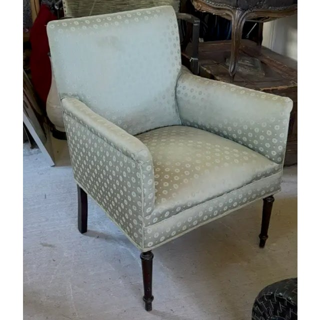 Early 20th Century Regency Deep Seated Howard and Sons Style Library Arm Chair For Sale - Image 5 of 10