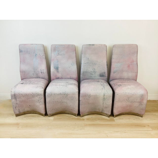 Mid-Century Modern Vintage 1980s Kagan Style Sculptural Armless Set of 8 Dining Chairs For Sale - Image 3 of 14