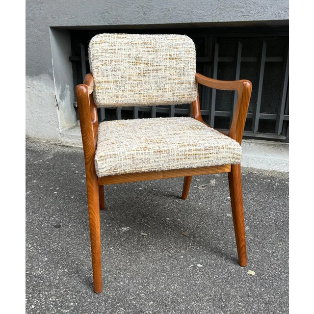 Set of Armchairs with Dark Wood Frame and White Bouclé Fabric, 2000s For Sale - Image 15 of 18