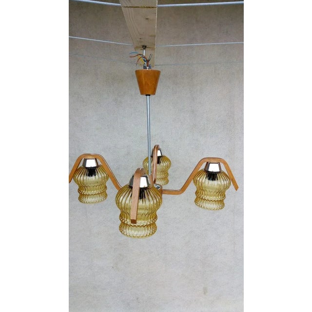 Vintage Chandelier by Drevo Humpolec for Inva Litomerice, 1970s For Sale - Image 10 of 12