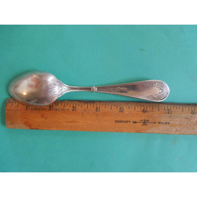 American 1874 Gorham Raphael Sterling Silver 7" Oval Soup Spoon - 'W' Monogram For Sale - Image 3 of 5