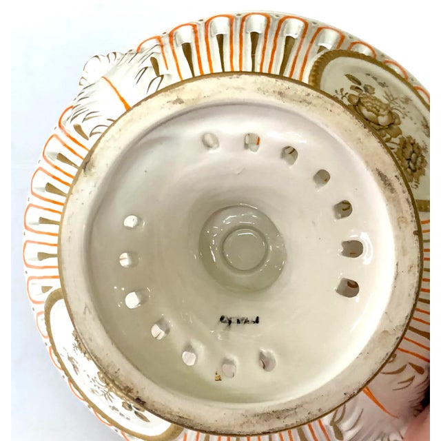 Ceramic French Porcelain Pedestal Open Work Easter Fruit Basket For Sale - Image 7 of 9