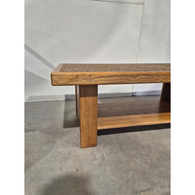 Japandi Style Oak and Pebble Coffee Table, 1980s For Sale - Image 12 of 12