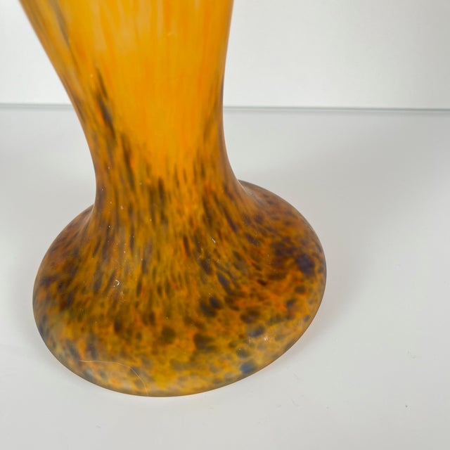 Mushroom Lamp in Speckled Orange Glass from Massive Lighting, Belgium, 1970s For Sale - Image 10 of 14