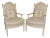 Pair of Painted Faux Bamboo Hollywood Regency French Inspired Armchairs For Sale
